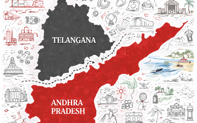 Telanagana and Andhra Pradesh divided